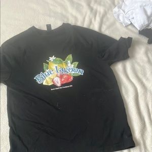 Black 'Blue Lagoon' Graphic T-Shirt